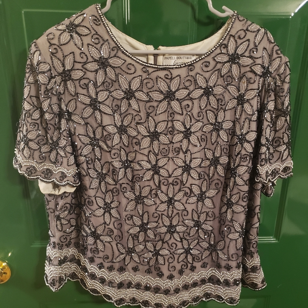 Beaded Silk Shirt - Papéll Boutique